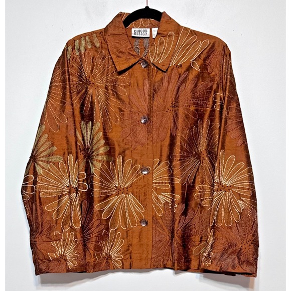 Chico's Jackets & Blazers - Chico's Dream Field Fairycore Silk Embroidered Jacket Size Medium Whimsigoth